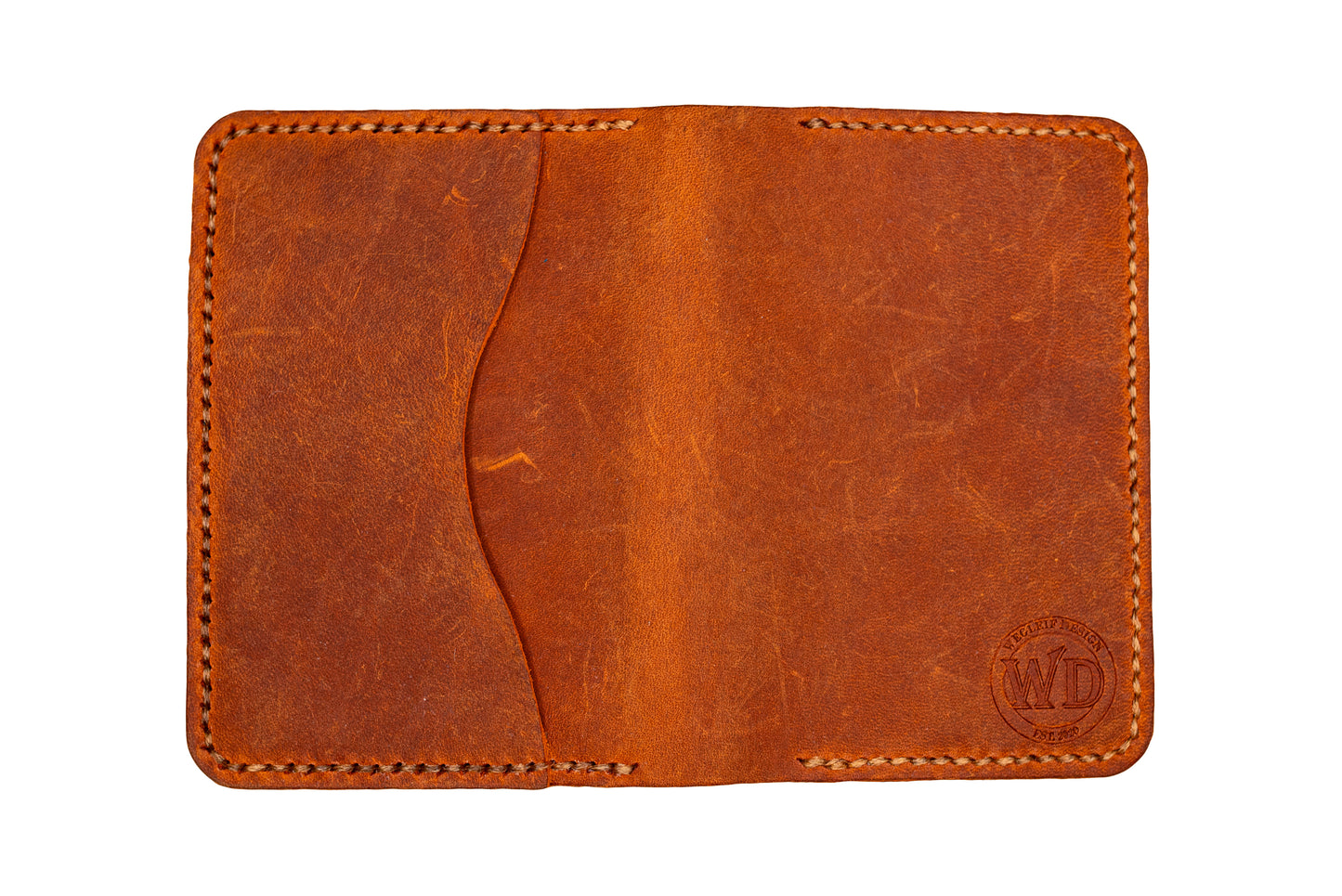 Dobbel Kortholder i Crazy Horse med Ekstra Lomme