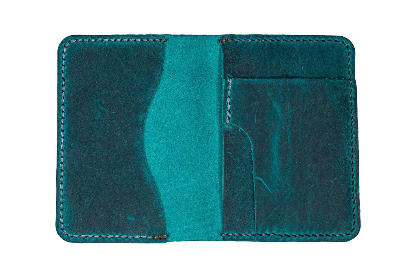 Dobbel Kortholder i Crazy Horse med Ekstra Lomme