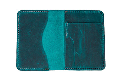 Dobbel Kortholder i Crazy Horse med Ekstra Lomme