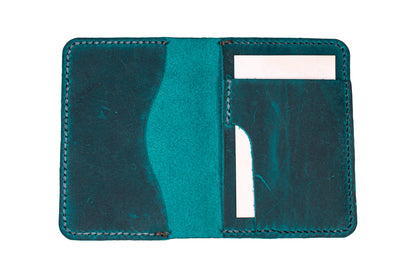 Dobbel Kortholder i Crazy Horse med Ekstra Lomme