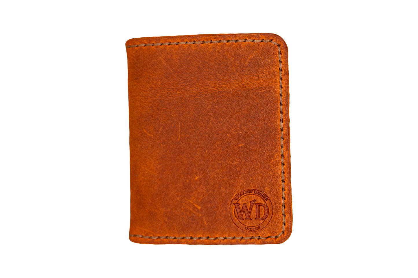 Stor Dobbel Kortholder i Crazy Horse med Ekstra Lomme