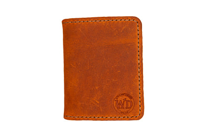 Stor Dobbel Kortholder i Crazy Horse med Ekstra Lomme