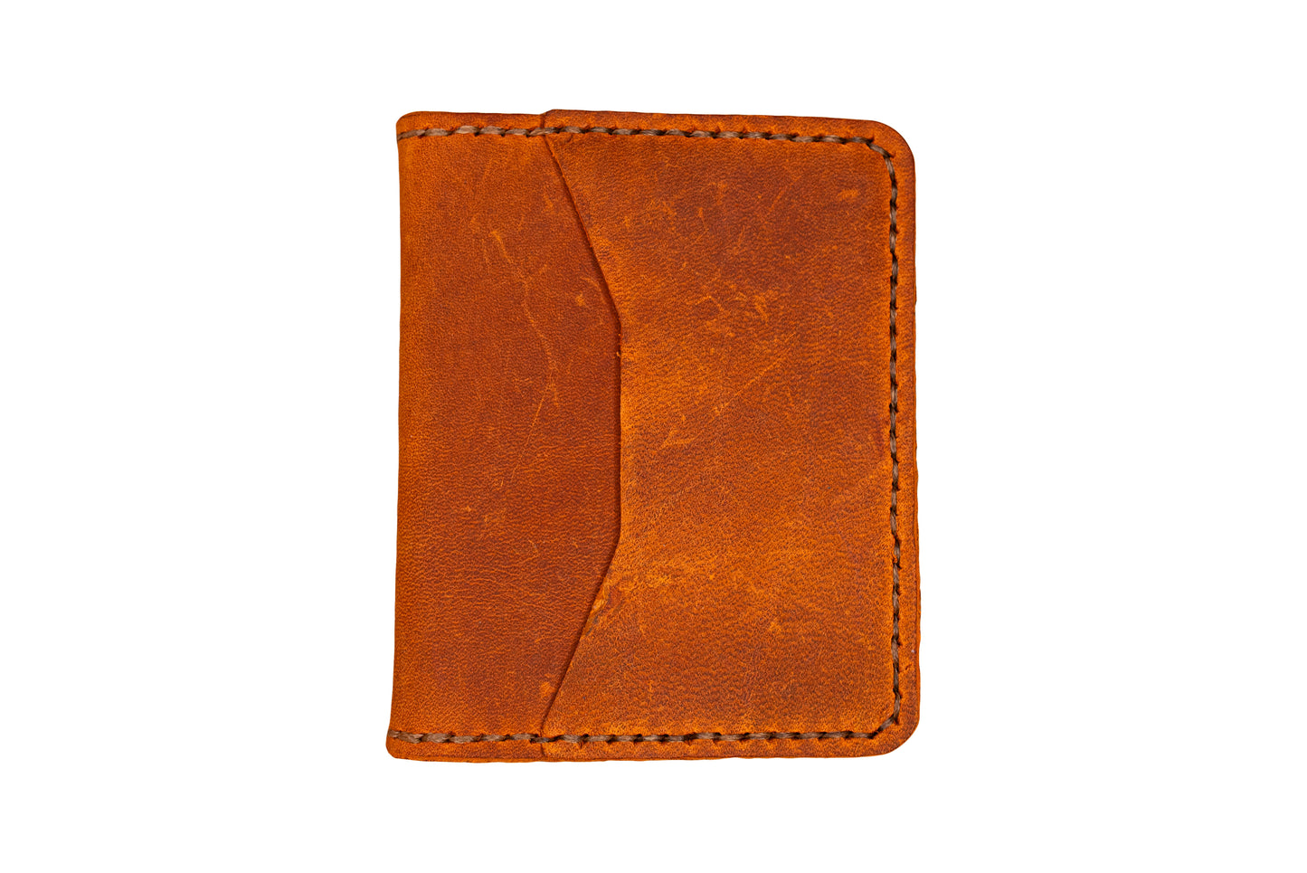 Stor Dobbel Kortholder i Crazy Horse med Ekstra Lomme