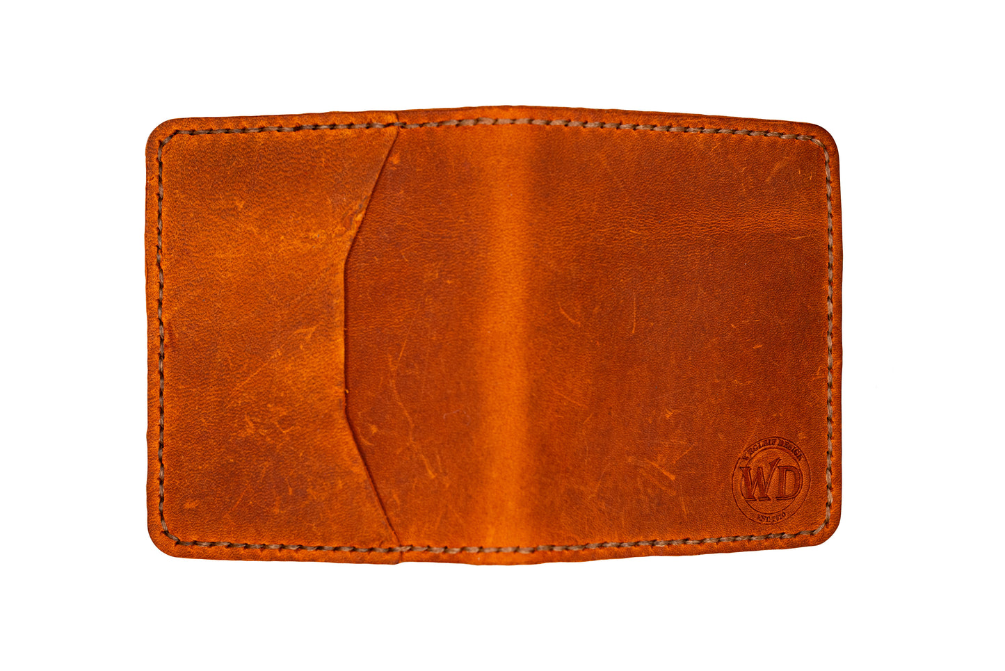 Stor Dobbel Kortholder i Crazy Horse med Ekstra Lomme